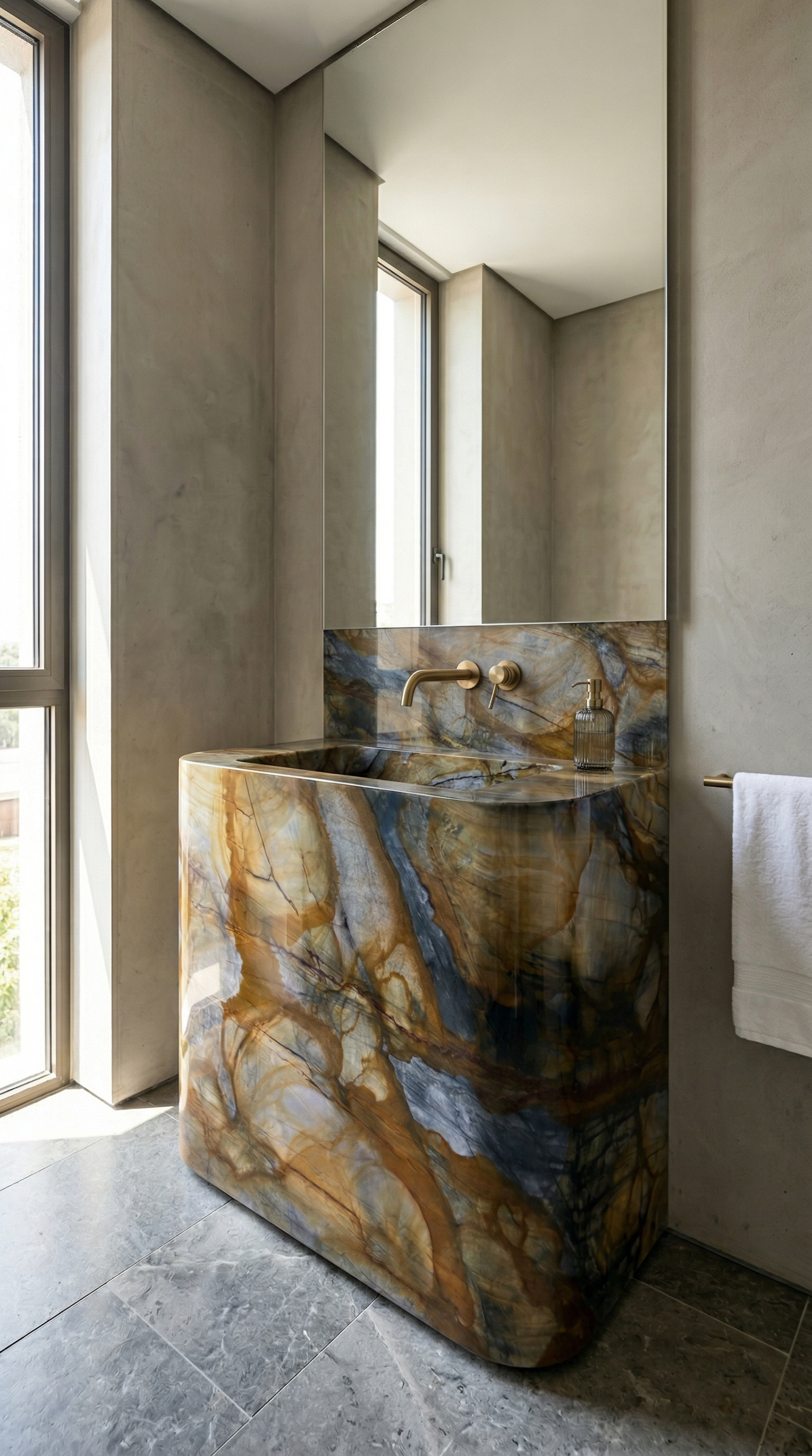 Nuovo Louise Blue — Banheiro residencial contemporâneo